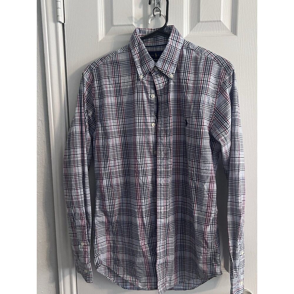 Polo Ralph Lauren Mens 100% Cotton Stretch Slim Fit Long Sleeve Shirt Size Small